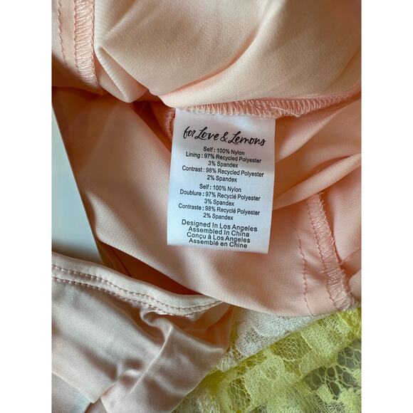 For Love & Lemons NWT Blossom Ombré Pink Yellow Lace Maxi Dress size Medium - Picture 16 of 16